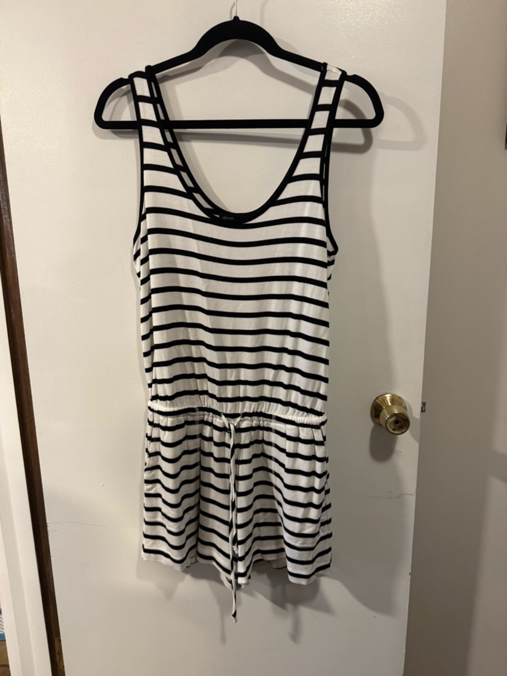 Gibson Brand Women’s Sleeveless Romper Navy Blue & White - Size Small